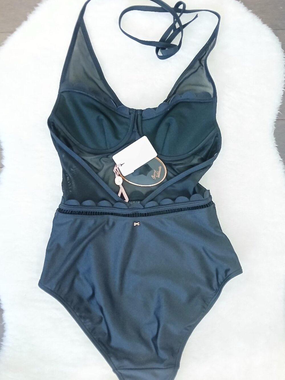 NWT Ted Baker London Kasia Scallop Mesh Underwire Swimsuit Size 32 C/D - Picture 4 of 11